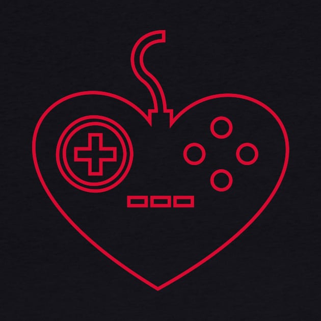 Video Gamer Valentines Day - Controller Heart by numidiadesign